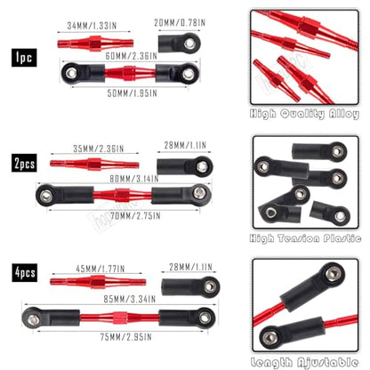Upgrades Part for 1/10 Stampede/Rustler 2WD,Drive Shaft CVD&RC Shocks&Adjustable Turnbuckles Camber Links&A Arm&Caster Block&Steering Blocks&Rear Stub Axle Carriers,Wheel Hex&Hex Hub,Red - color: Red/for 2wd