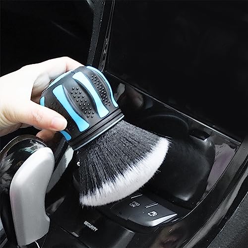 AUCELI Car Detailing Brush, Ultra Soft Auto Interior Dusting Brush with Storage Rack, Car XL Synthetic Brush Cleaning Tool, Universal Covers Large Area Inside or Outside Vehicles (Red/Style B) - color: Red
