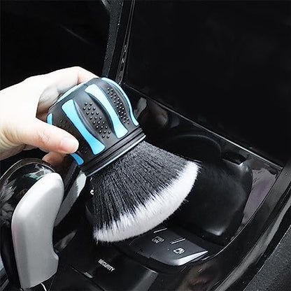 AUCELI Car Detailing Brush, Ultra Soft Auto Interior Dusting Brush with Storage Rack, Car XL Synthetic Brush Cleaning Tool, Universal Covers Large Area Inside or Outside Vehicles (Red/Style B) - color: Red