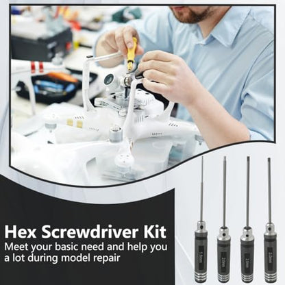 Upgraded RC Multi-Tool Hex Screwdriver Set 1.5/2.0/2.5/3.0mm for Car Boat Helicopter Drone