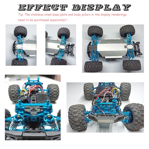 Aluminum Accessories for Hyper Go RC Car Parts, 1/16 Scale Metal H16BM Upgrades, Blue Replacement Parts kit for H16BM H16GT H16DR H16 MJX 16207 16208 16209 16210 Jetwood RC Car - color: Blue