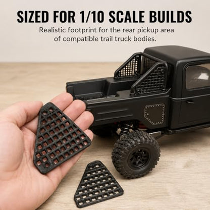 SplashNColor Side Net Set Compatible with Element RC Enduro Ecto – Bed Cargo Retention Upgrade | 1/10 Trail Truck Scale Detail Panels for Rear Pickup Area