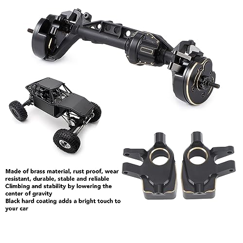 2 Pcs 1/10 RC Crawler Car Front Portal Axles Aluminum Steering Knuckles, Portal Axle Steering Knuckles Upgrades Parts Accessories for SCX10 III