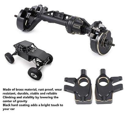2 Pcs 1/10 RC Crawler Car Front Portal Axles Aluminum Steering Knuckles, Portal Axle Steering Knuckles Upgrades Parts Accessories for SCX10 III