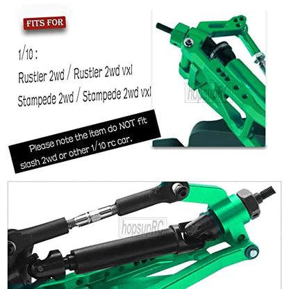 45# Stainless Steel Drive Shaft CVD Axles,Upgrades Part for 1/10 Stampede/Rustler VXL 2WD,Aluminum Suspension A Arm,Alloy Caster Block & Steering Blocks & Rear Stub Axle Carriers,Green - color: Green