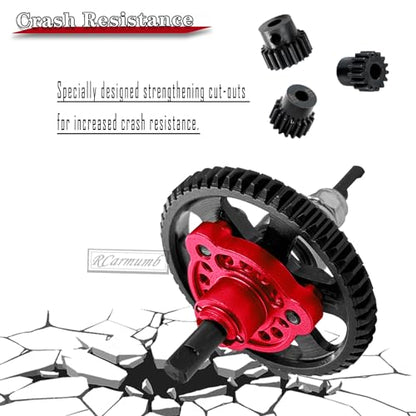 54T Spur Gear Upgrades Part for Slash Stampede Rustler 4X4（VXL）, Hardened Steel Slipper Clutch Eliminator 54T Spur Gear with Pinions Gears Set(15T 17T 19T) RC Upgrades,#6878,Red - color: Red(54T)