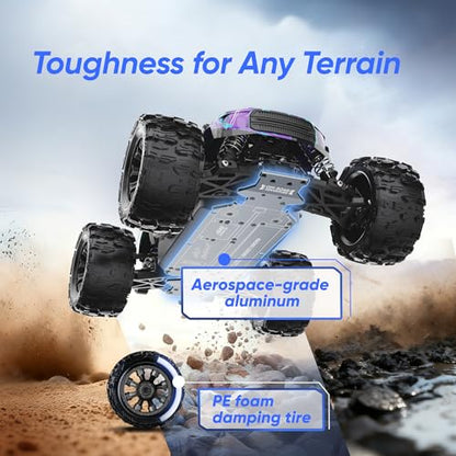 1/14 RC Cars 50 KPH 4WD Offroad Truck with 25W Fast Charger 3S Batter | 2845-3600kv Brushless Motor,11KG-CM Waterproof Servo,35A Brushless ESC,2.4GHz with anti-interference