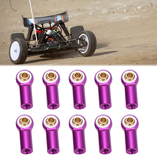 10pcs RC Metal Ball Ends, Aluminium Alloy Ball Ends M3 Link Rod End Joint, AXIAL SCX10 1/10 RC Car Upgrade Parts () - color: Purple