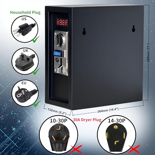 Sintron ST-002 Industrial Coin Operated Timer Control Power Box - 110V 16A Commercial Grade, 8-Channel Anti-Cheat Multi-Coin Acceptor Relay Box for Washing Machine, Arcade, Massage Chair, PCs