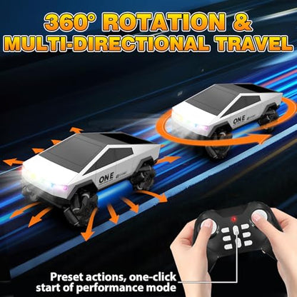 Gesture Sensing RC Stunt Car Toys for 6-12 Years Old Boys Girls, 1/28 Scale 4WD RC Drift Car, 2.4Ghz RC Cars, Seven Light Modes Hand Controlled 360°Rotating Cool Birthday Gifts for Kids - color: Grey