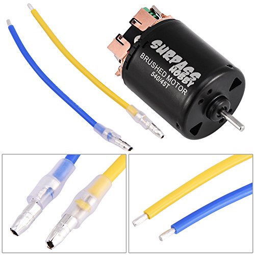 Dilwe RC Car Brushed Motor, 4 Poles Alloy 540 Sensorless Brushed Motor 17T / 27T / 45T / 80T / 21T for 1/10 RC Car Truck(45T)