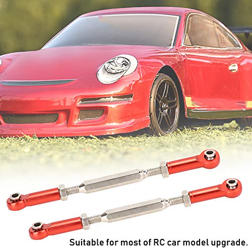 Drfeify 6Pcs Aluminum Alloy Adjustable Push Rods, Turnbuckle Rod Linkage Accessories with 5 Colors, for RC Car Series Upgrade (Red) - color: Red