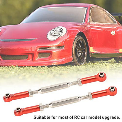 Drfeify 6Pcs Aluminum Alloy Adjustable Push Rods, Turnbuckle Rod Linkage Accessories with 5 Colors, for RC Car Series Upgrade (Red) - color: Red