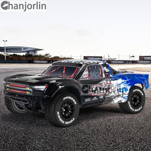 1/10 1/8 RC Short Course Truck Tires OD 112mm and Wheels 12mm 14mm 17mm Hex for 1:8 1:10 Scale Off Road Truck Car Traxxas Slash 2WD 4×4 Axial Losi Redcat Rc4wd Arrma Senton 4PCS (Black) - color: Black