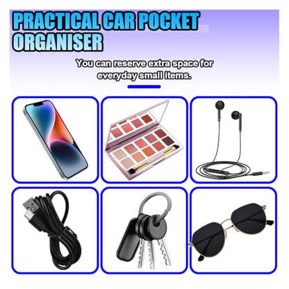 Universal Carbon Fiber Car Storage Box - Multifunctional Cell Phone Holder Auto Dashboard Pocket Organizer with Sticky - Car Interior Accessories for Storing Phone Card Key Pen Coin (Long) - size: Long