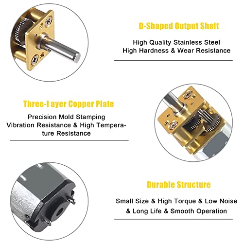 Alinan 2pcs 12V 30RPM N20 High Torque Speed Reduction Geared Motor with Metal Gearbox Motor for Smart Car DIY RC Toys - size: 12V 30RPM