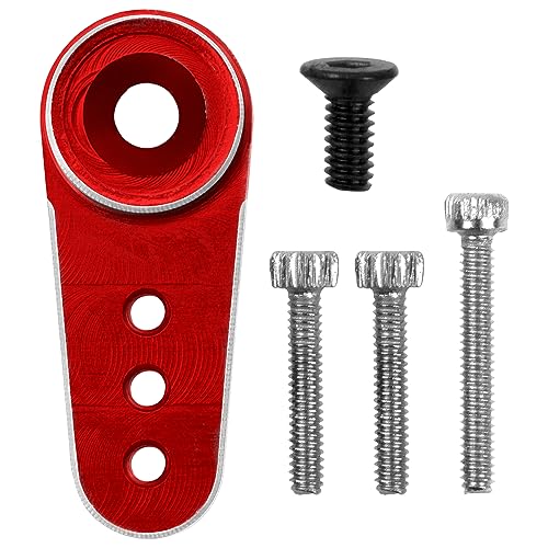 3Pack Aluminum 15T Servo Arm RC Mini Servo Horns Compatible with Emax ES08MA Servo Fit for Axial SCX24 1/24 RC Crawler (Red) - color: Red