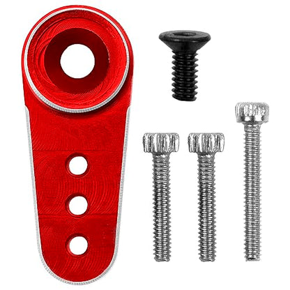 3Pack Aluminum 15T Servo Arm RC Mini Servo Horns Compatible with Emax ES08MA Servo Fit for Axial SCX24 1/24 RC Crawler (Red) - color: Red