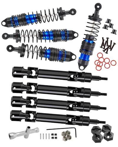 RC Shock Absorber & Drive Shaft Upgrades Part for 1/10 Granite/Senton 4x4 3S Blx Mega 550/Vorteks 3s blx,4PCS Front Rear RC Big Bore Shocks/Axles CVD,Navy Blue - color: Navy Blue for Senton 4x4 3S Blx