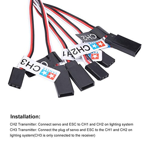 RC Lighting System 12 LED RC Car Lighting Kit for 1/10 1/8 RC Car Truck Crawler