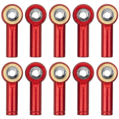 10Pack Vgoohobby Aluminum CW CCW M3 Link Rod Tie Rod End Ball Head Joint Holder 26mm Compatible with Axial Redcat HSP Traxxas HPI 1/10 RC Car Truck DIY Robot Boat Airplane (Red) - color: Red