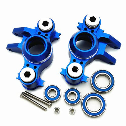 Aluminum Steering Block Knuckle Arm W/Rubber Shielded Bearings -4PCS Blue for Traxxas 1/10 Old E-REVO EREVO Summit E-MAXX T-MAXX3.3 Slayer Pro 4X4 5334R