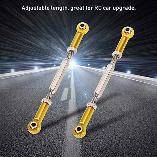 Drfeify 6Pcs Aluminum Alloy Adjustable Push Rods, Turnbuckle Rod Linkage Accessories with 5 Colors, for RC Car Series Upgrade (Gold) - color: Gold