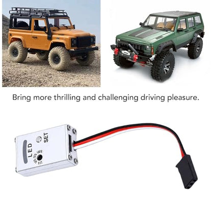 RC 3 Axis Gyro, Stability Control Gyro Module with Adjustable Sensitivity for RC Drift Rally Trucks, Compatible with 3 Wire Servo and Aluminum Housing
