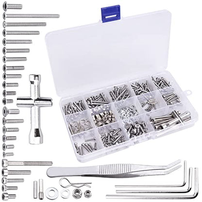 290PCS RC Screw Kit for 1/10 Traxxas Slash-M2.5 M3 M4 Hex Screws Washers Locknuts Body Clips Wheel Pins Hardware Fastener Spare Parts