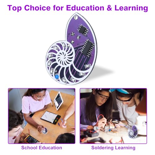 SMD Soldering Practice Kit, DIY LED Seashell Electronics Project | Surface Mount Soldering Project Kit with Adjustable Flowing Lights, Wearable Decoration & Gift Idea for Makers & Hobbyists