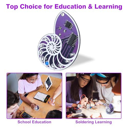 SMD Soldering Practice Kit, DIY LED Seashell Electronics Project | Surface Mount Soldering Project Kit with Adjustable Flowing Lights, Wearable Decoration & Gift Idea for Makers & Hobbyists