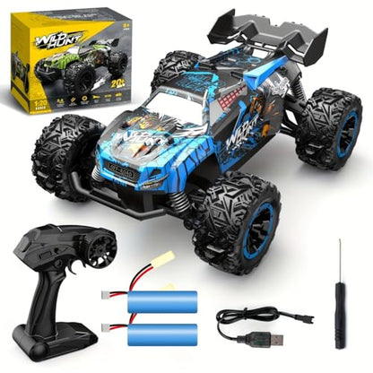 1/20 Scale Fast RC Cars, 20KM/H 4WD Off-Road High Speed Remote Control Trucks for Adults and Kids Boys, All Terrain Truck Toys Gifts Blue - style: S767-blue