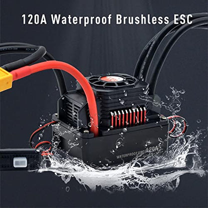Hobby Waterproof 120A 2-3S Lipo Speed Controller Brushless ESC for 1/10 1/12 RC Car
