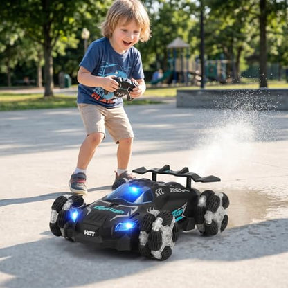 Lateral Drift Remote Control Car 4WD All-Terrain Climbing RC Vehicle, Self-Righting Design for Rough Ground, for Kids Ages 6+ (Dual Remote Control)