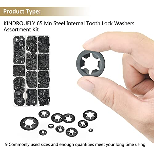 370 Pieces Internal Tooth Star Lock Washers, Kindroufly 9 Sizes Quick Speed Locking Washers, Push on Retaining Clips Assortment Kit (M2, M2.5, M3, M4, M5, M6, M8, M10, M12) - size: M2, M2.5, M3, M4, M5, M6, M8, M10, M12