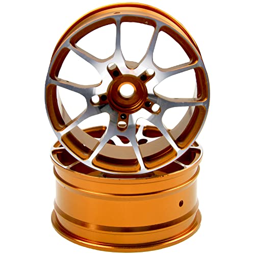 Aluminum Alloy 1/10 On-Road Racing Touring Drift Car Wheel Rims 12mm Hex Hub 26mm Width Compatible with Tamiya TT01 Kyosho RedCat Sakura D4 XIS HSP 1/10 RC Car (Glod) - color: Glod