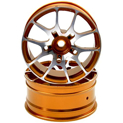 Aluminum Alloy 1/10 On-Road Racing Touring Drift Car Wheel Rims 12mm Hex Hub 26mm Width Compatible with Tamiya TT01 Kyosho RedCat Sakura D4 XIS HSP 1/10 RC Car (Glod) - color: Glod