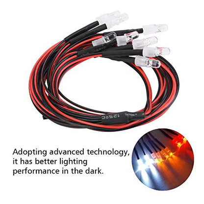 5mm Headlights and Taillights , 8Pcs RC LED Light Kit Accessories , LED Lights RC Model Drift Car Accessory , RC LED Light Kit Accessories RC Light 5mm Headlights and Taillights RC Car LED Light RC A