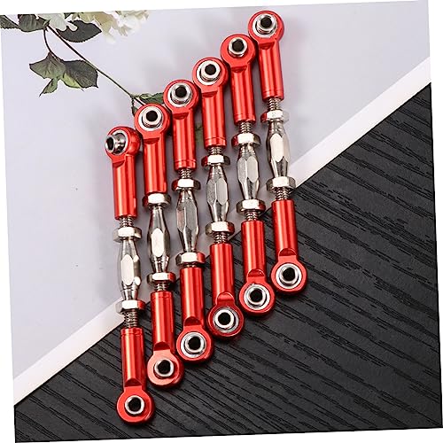 6pcs Turnbuckle Rod Linkage for Rc Trucks Compatible Rc Cars Easy to Install Machined Upgrade - color: Red