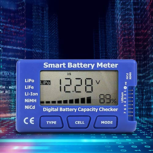 Digital Battery Meter with LCD Backlit Display 5 in 1 Smart Digital Battery Capacity Checker for LiPo/Life/Li ion/NiMH/Nicd