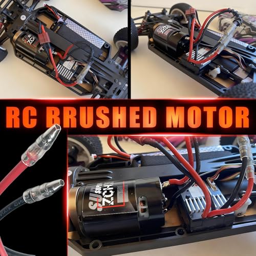 RS550 Brushed RC Motor for Traxxas Titan 12T 550 Motor Rustler Traxxis Stampede Arrma Gorgon Slash 2wd Motor Traxxas Stampede 1/10 Scale RC Truck Motor Upgrade Replacement Parts Rips(12T)