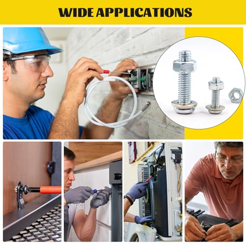 225pcs Screws and Nuts Assortment Kit,M4 M5 M6 Phillips Pan Head Assorted Nuts and Bolts,Washers Kit for Headboard, Wall Plate Switch, Receptacles Mounting Screws Silver - size: S M4M5M6 225pcs