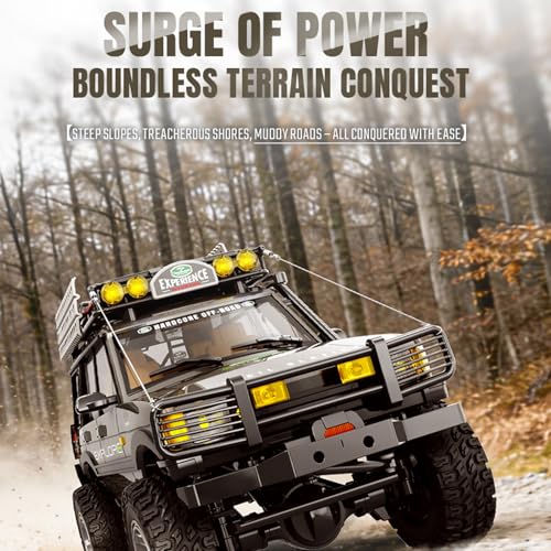 1/18 Scale RC Crawler, 2.4GHz Full Proportional Remote Control Off Road Car, 4WD RC Rock Truck Simulation Off Road Climbing Vehicle Dual Speed Model Car for Adults (Grey) - color: Grey