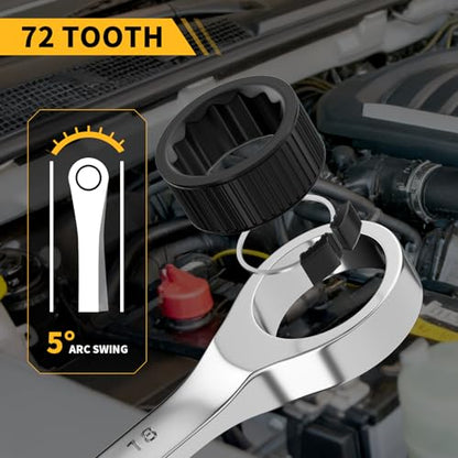 GRENPRO 23PC Ratcheting Combination Wrench Set SAE Metric Mechanic Tools | 1/4"-3/4"&6-18MM with Bolt Gauge, CR-V Steel 72-Tooth 5-Degree Swing 12Pt, Color Rings, Roll Pouch for Auto & Home Repair - style: 23PCS Ratcheting Wrench Set Metric&SAE With Color