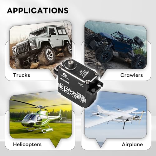 35KG RC Digital Servo 8.4V High Torque Servo with IP67 Waterproof for 1/8 1/10 Scale RC Crawler Cars Trucks Boats & Robot Arms(Control Angle 180°)