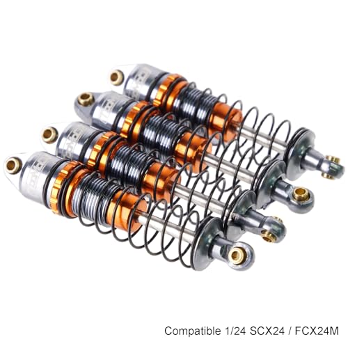 35MM Oil Shock Absorbers Upgrade Compatible with 1/24 RC Crawlers | Fits Axial SCX24 / FCX24 - Oil Damper Upgrade - Orange - color: Gray/Orange