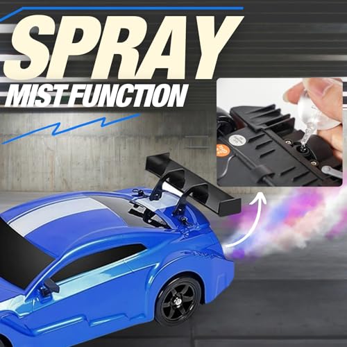 Liberty Imports RC Drift Car 1/16 2.4GHz 4WD Remote Control Sport Racing On-Road Vehicle with LED Light, Batteries and Drift Tires (Blue) - color: Blue