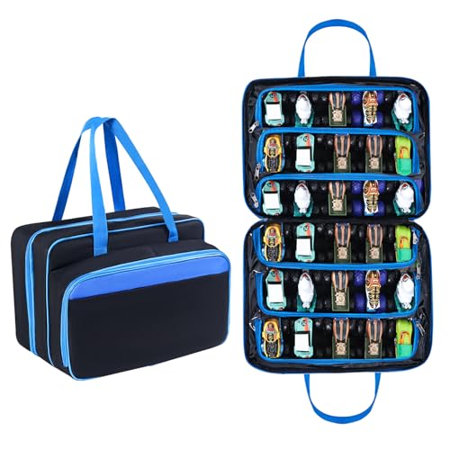 Carrying Case for 40 Monster Jam Trucks, Kids Toy Truck Storage Compatible with 40 Monster Jam Trucks, Holding for 1:64 Scale Monster Jam Trucks (Blue) - color: Blue