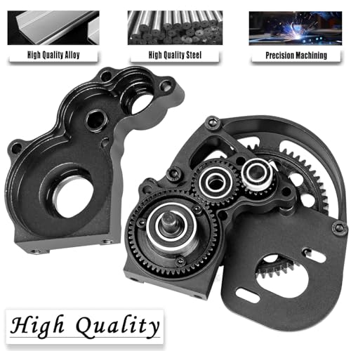 Aluminum Transmission Gearbox Upgrades Part for 1/10 SCX10 SCX10 II AX10 90046 90047,Center Transmission Gearbox Hops up,Black - color: Black(for 1/10 Axial)