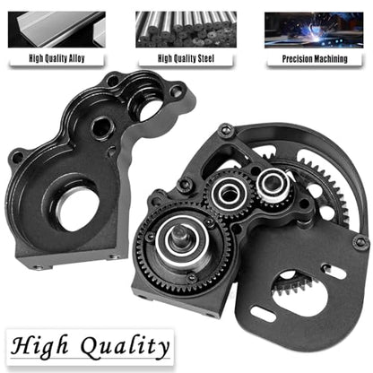 Aluminum Transmission Gearbox Upgrades Part for 1/10 SCX10 SCX10 II AX10 90046 90047,Center Transmission Gearbox Hops up,Black - color: Black(for 1/10 Axial)